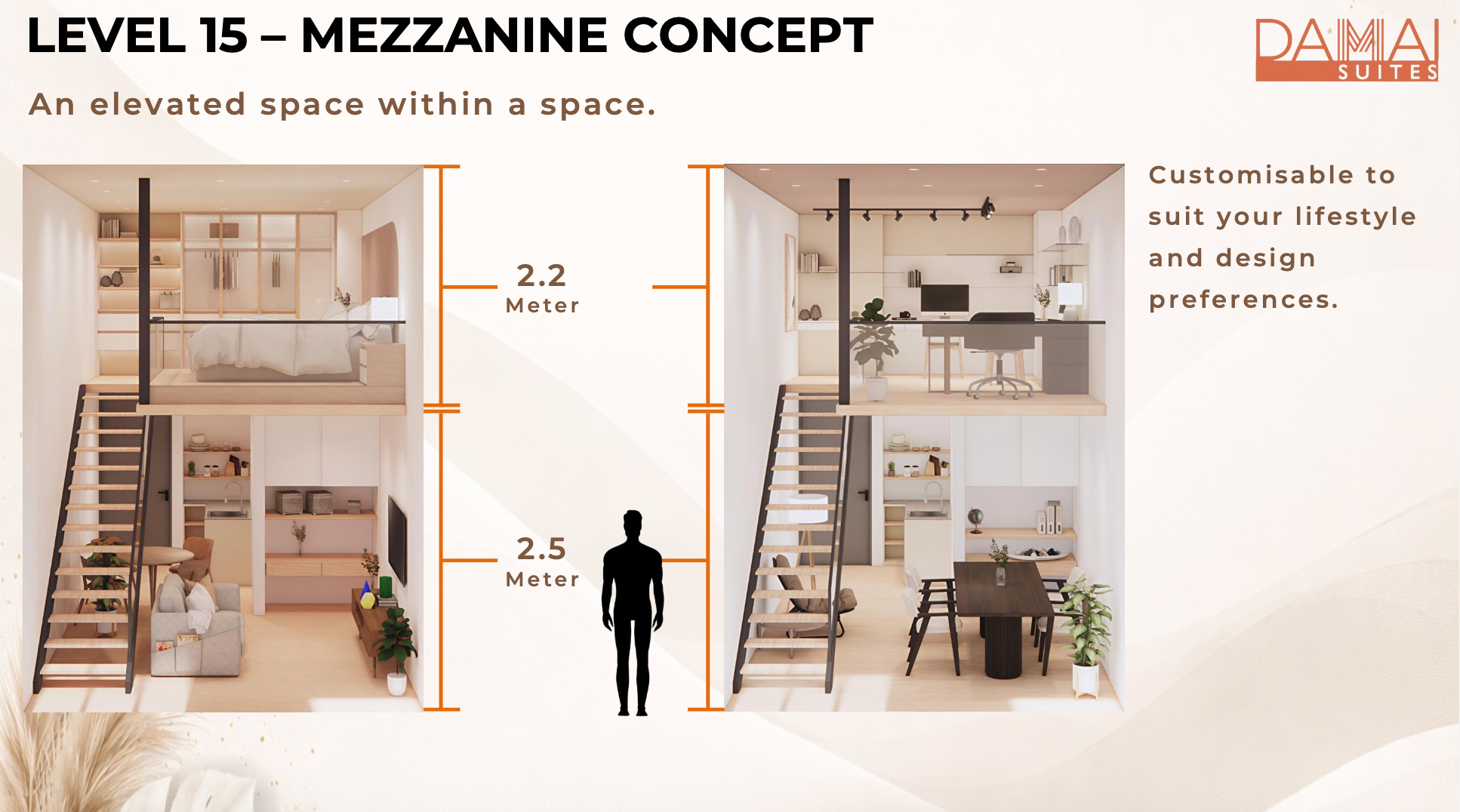 Level 15 mezzanine concept at Damai Suites