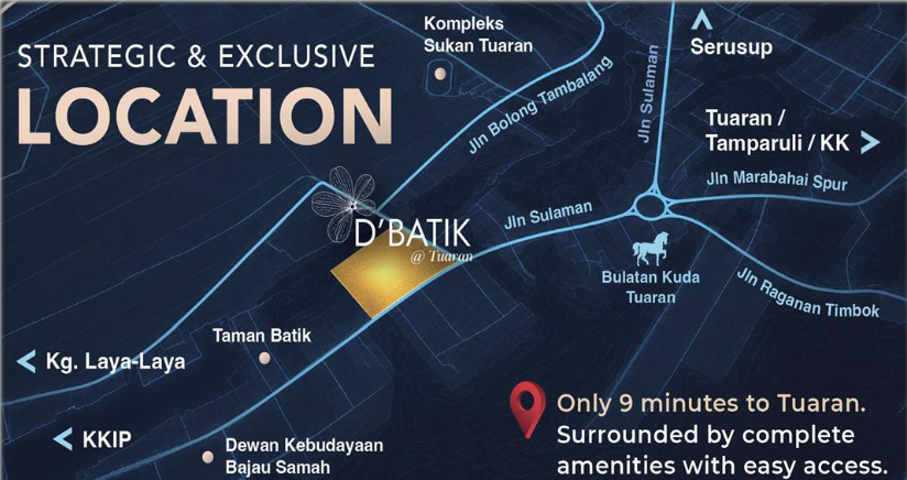 Location map for D'Batik Tuaran