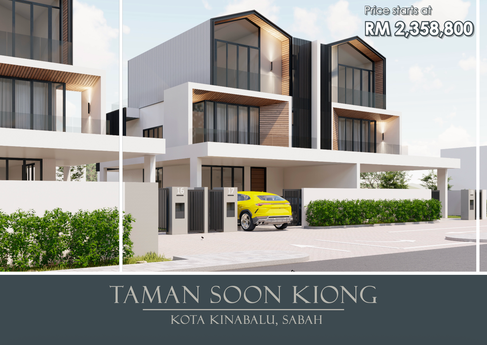 Artist's impression of the modern homes at Taman Soon Kiong, Kota Kinabalu