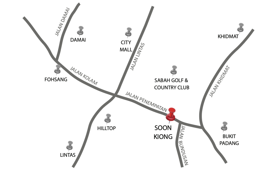 Location map for Taman Soon Kiong in Kota Kinabalu